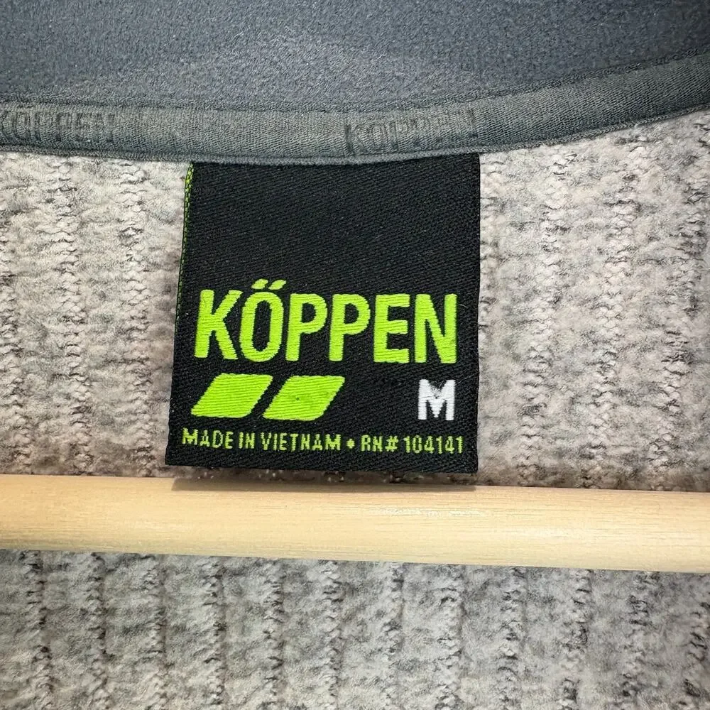 KOPPEN  Size M Mens 1/4 Zip Mock Pullover Sweater Fleece Long Sleeve Gray - Picture 3 of 7
